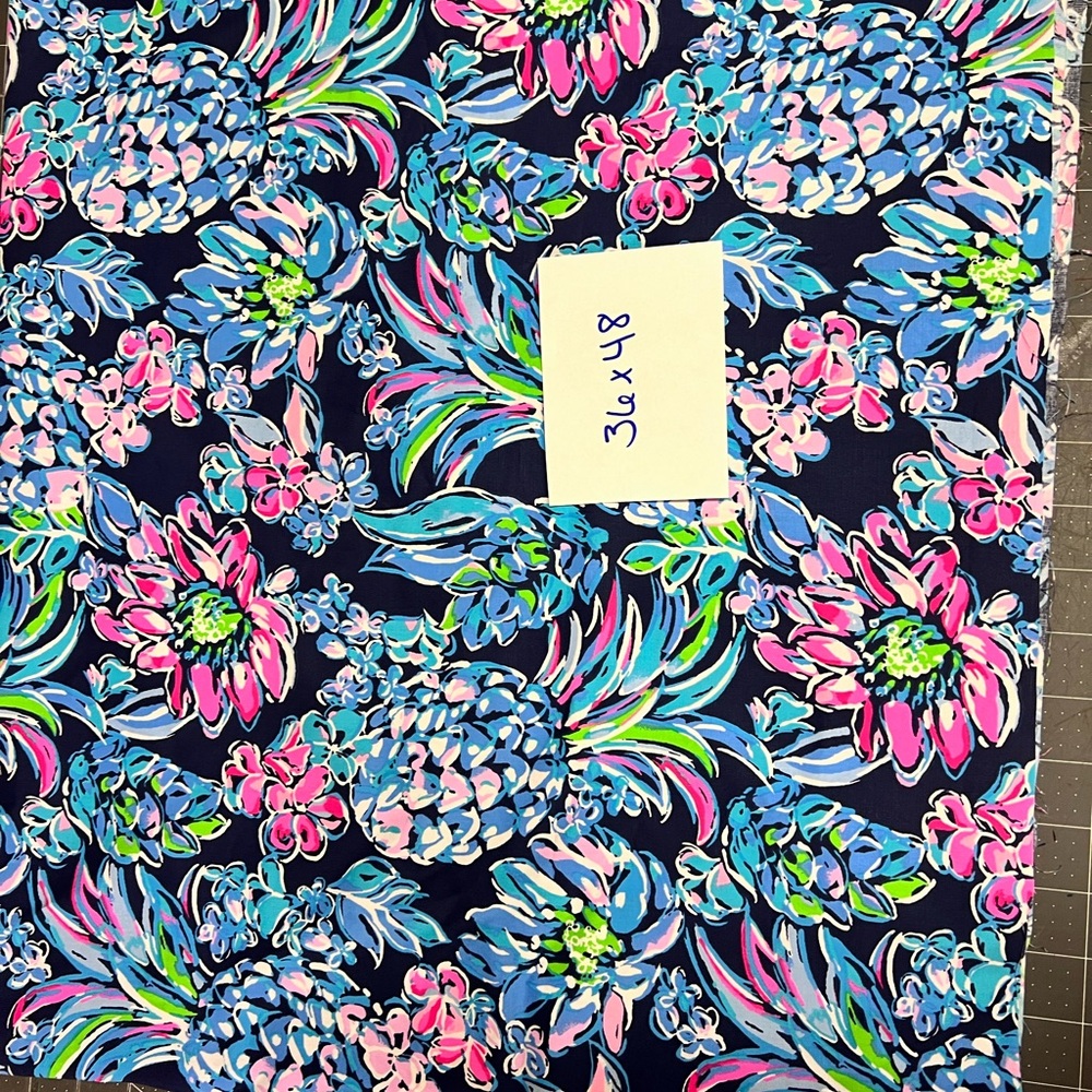 Lilly Pulitzer Floral Fabric in Blue and Pink